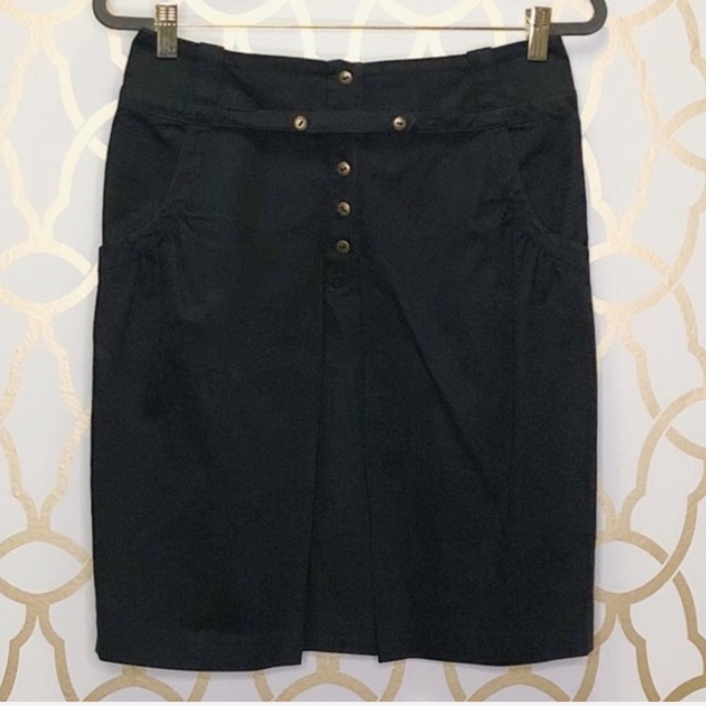 Maison Mayle Button Detailed Pencil Skirt Blue